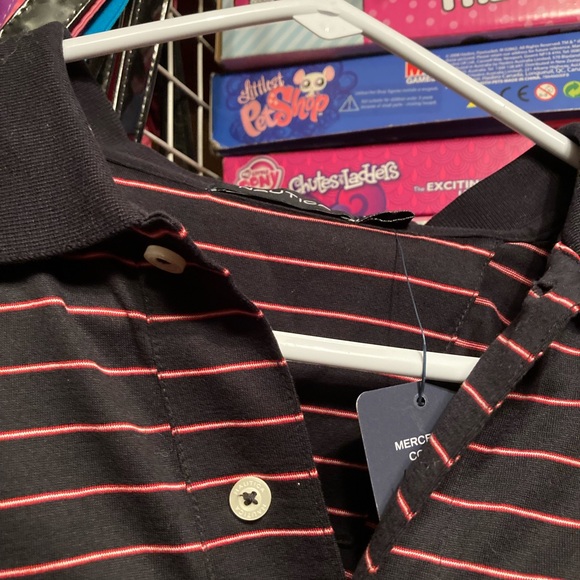 NWT - NAUTICA Men’s Size Large Striped Black and Red Shirt - Picture 7 of 11